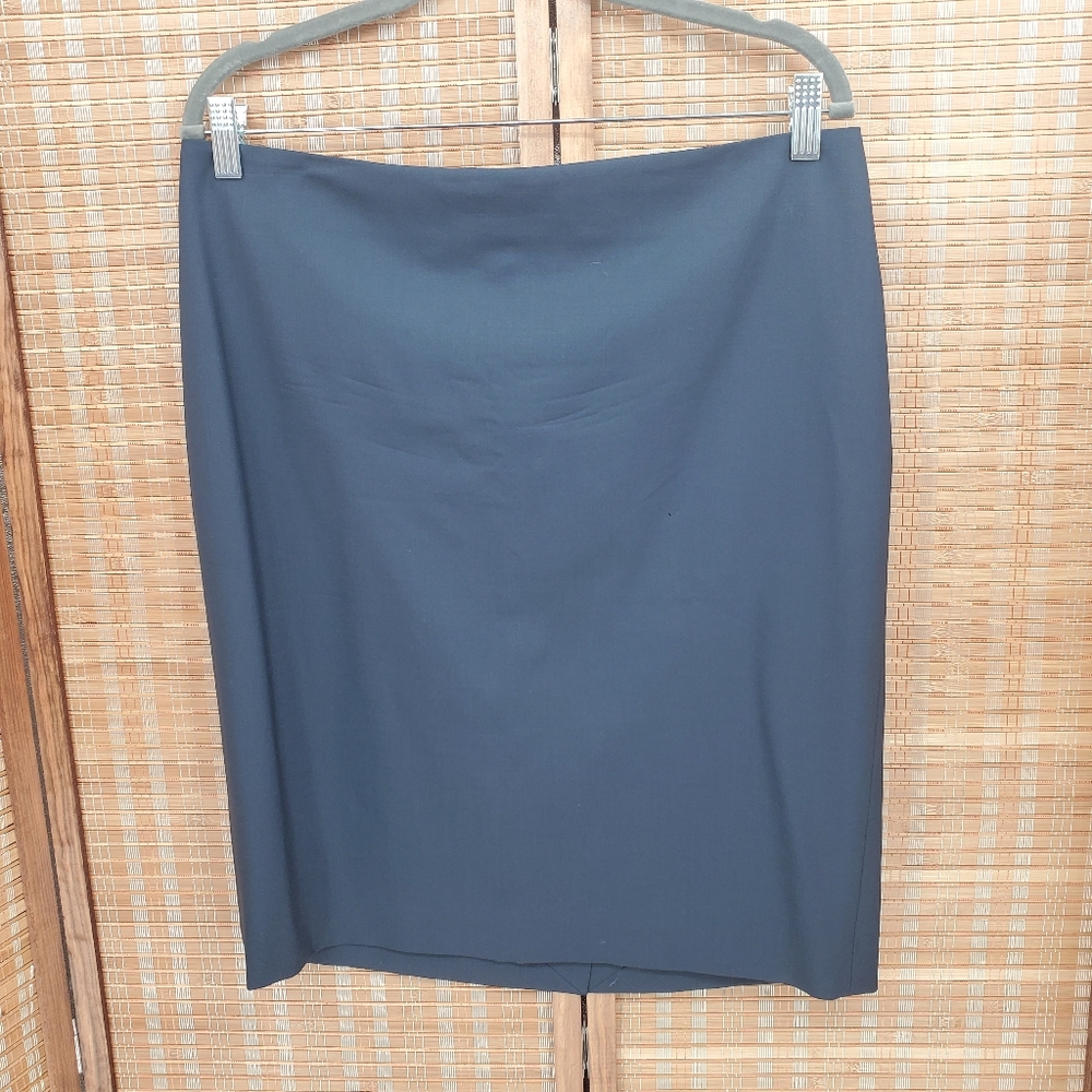 ♡ Theory Navy Blue Wool Pencil Skirt Size 10